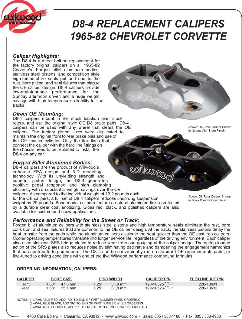 Installation of Wilwood Aluminum Brake Calipers on a C3 Corvette